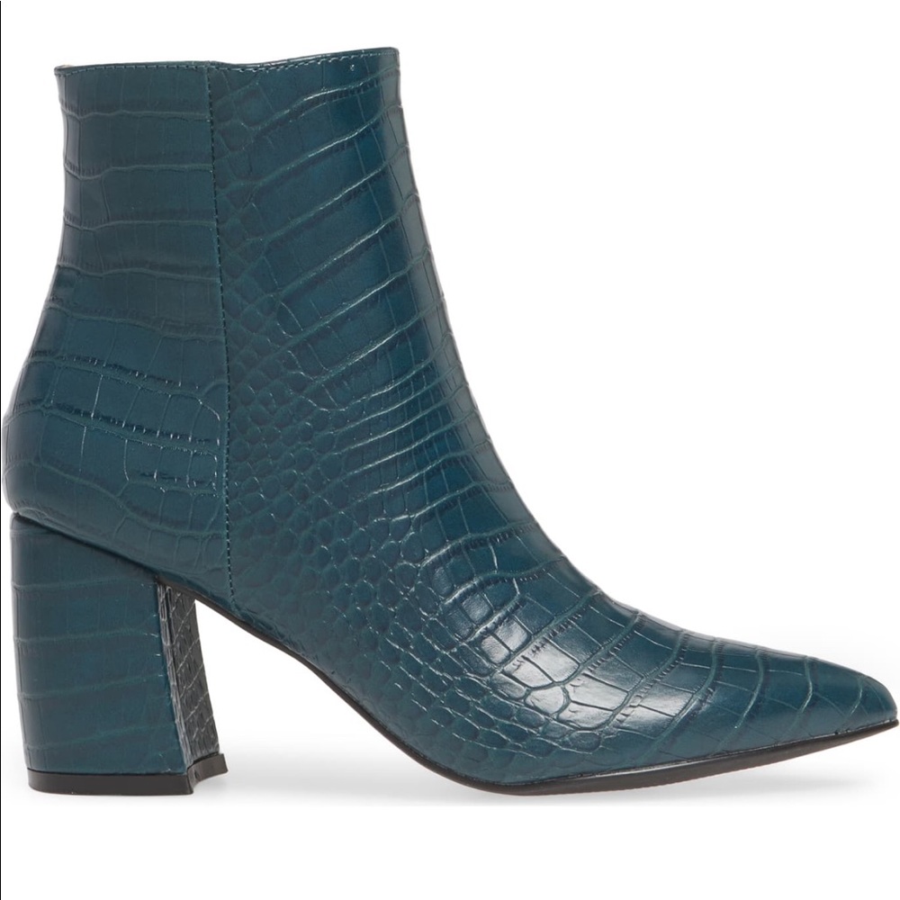 Steve Madden Turquoise Crocodile Embossed Bootie